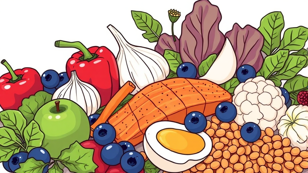 신장에 좋은 음식 (illustration 스타일)