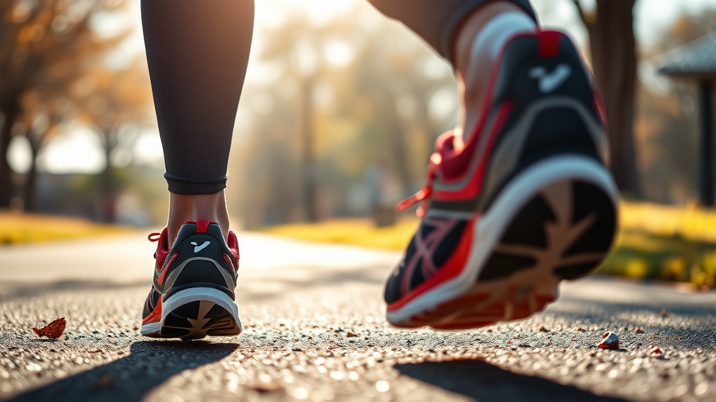 러닝화 선택과 무릎 건강의 상관관계 (realistic 스타일)