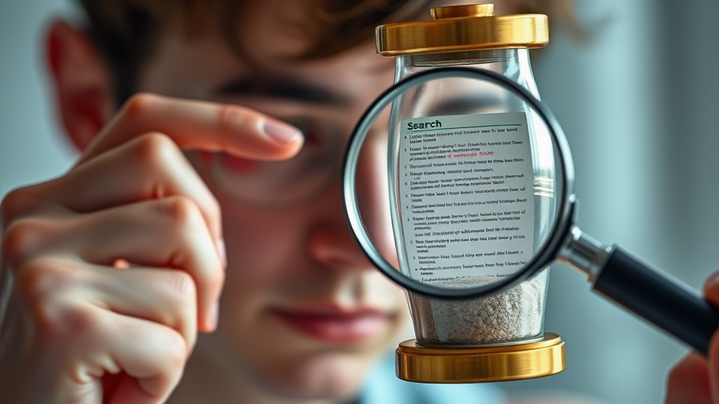 AI 검색의 장점과 한계 (realistic 스타일)