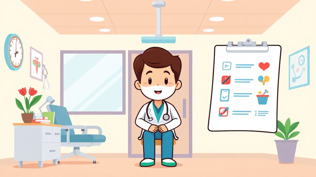 건강검진 예약, 어렵지 않아요! (cartoon 스타일)