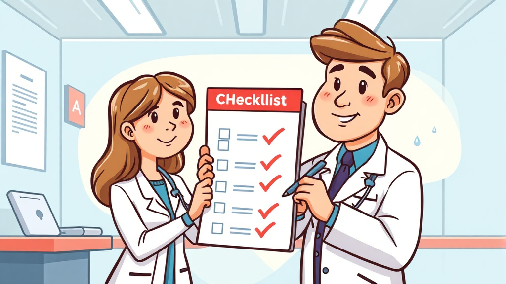 검진 전 준비사항 & 주의사항 (cartoon 스타일)