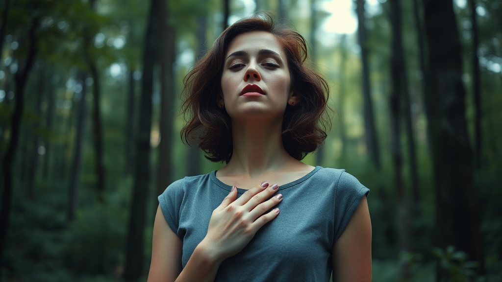 공황 증상과 심호흡의 관계 (realistic 스타일)