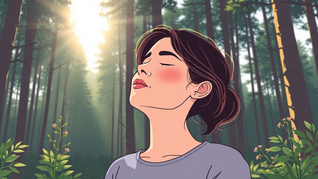 심호흡, 왜 효과적일까? (illustration 스타일)