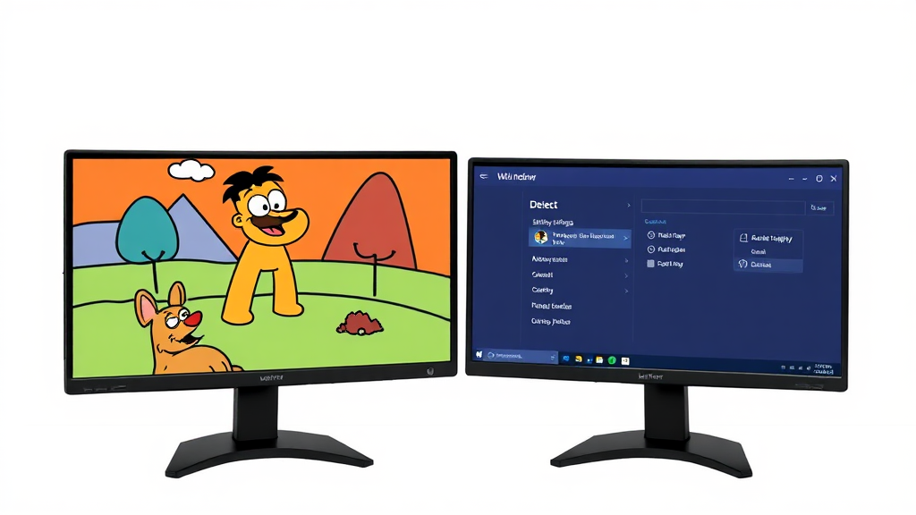 윈도우 디스플레이 설정 확인하기 (cartoon 스타일)