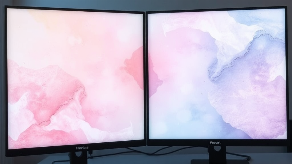 모니터 해상도 및 방향 설정 방법 (watercolor 스타일)