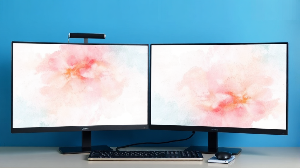 듀얼 모니터 모드 완벽 분석 (watercolor 스타일)