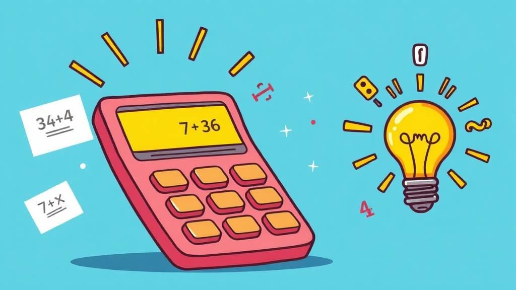 AI 계산기의 장점과 한계 (cartoon 스타일)