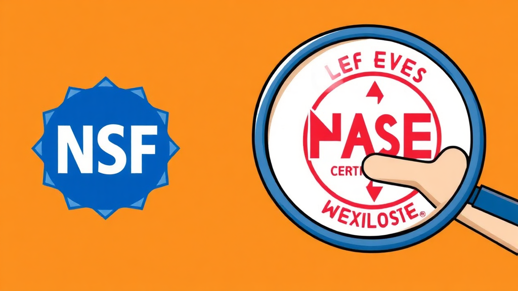 NSF 인증 마크 확인법 (cartoon 스타일)