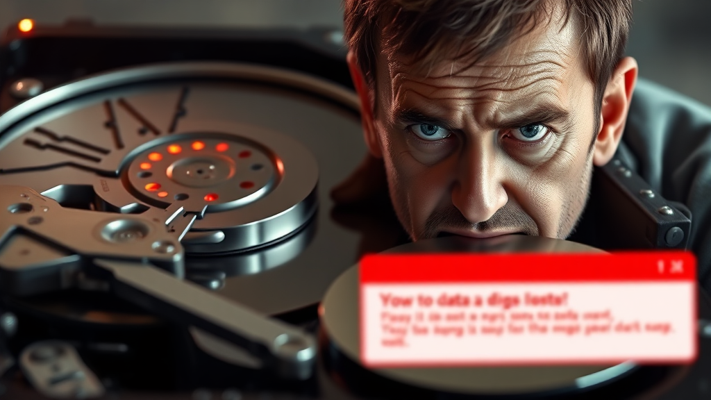 하드디스크 이상 소리, 정말 고장 신호일까? (realistic 스타일)