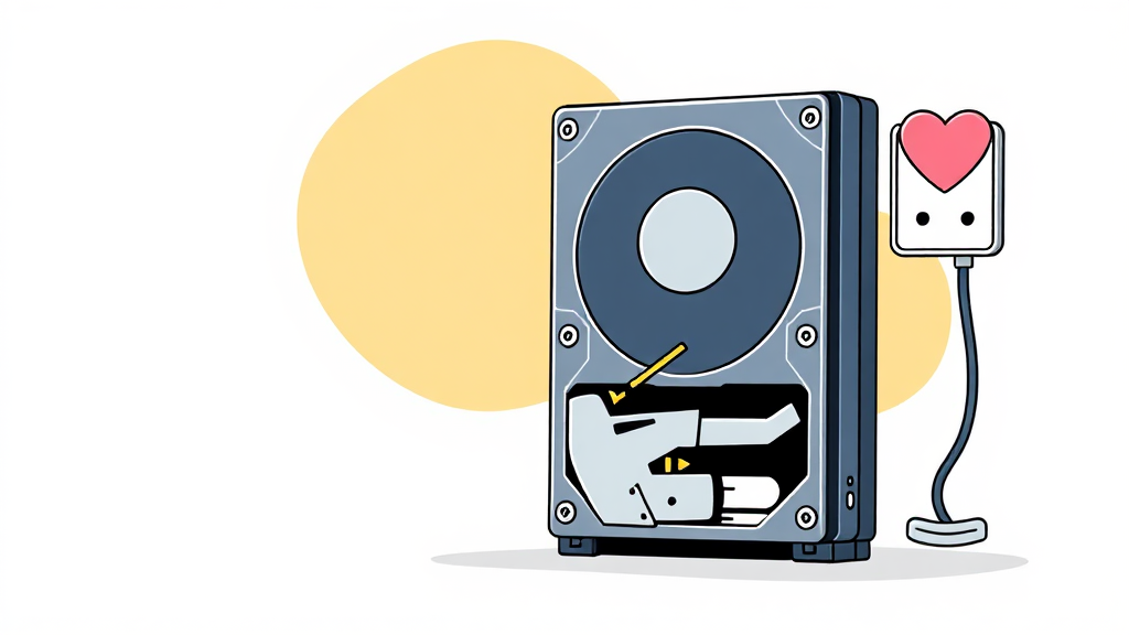 하드디스크 고장 예방 및 관리법 (illustration 스타일)