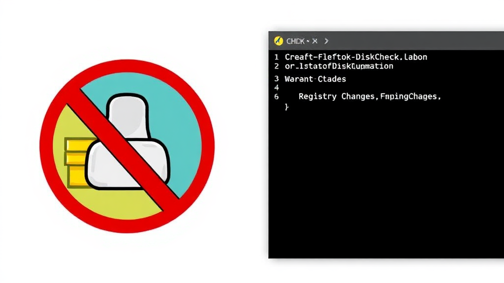 특정 드라이브 CHKDSK 실행 방지 (cartoon 스타일)