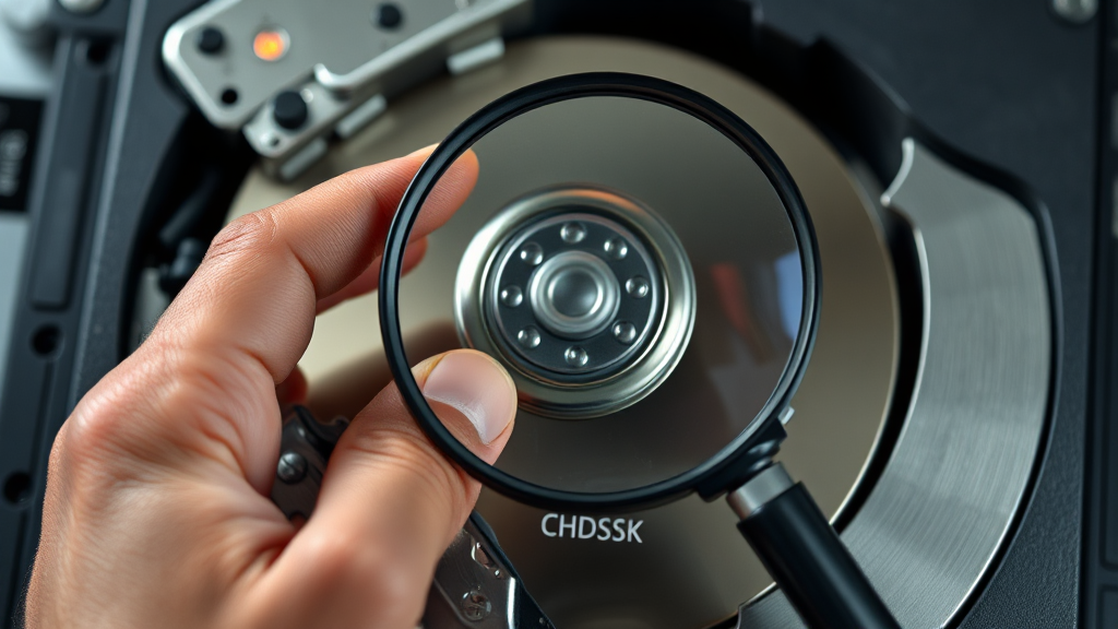 디스크 문제 발생 시 추가 조치 (realistic 스타일)