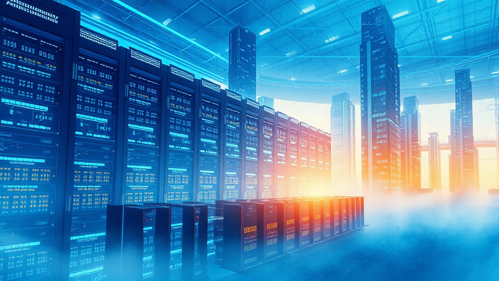 AI 데이터센터 냉각 문제와 해결책 (watercolor 스타일)