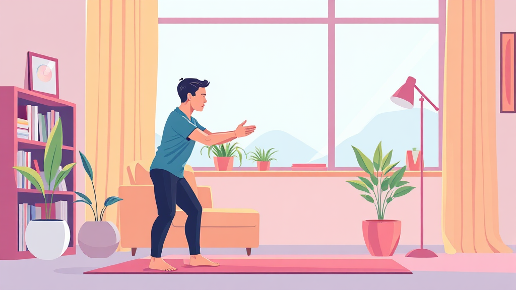 AI 홈트레이닝 효과 및 후기 (illustration 스타일)