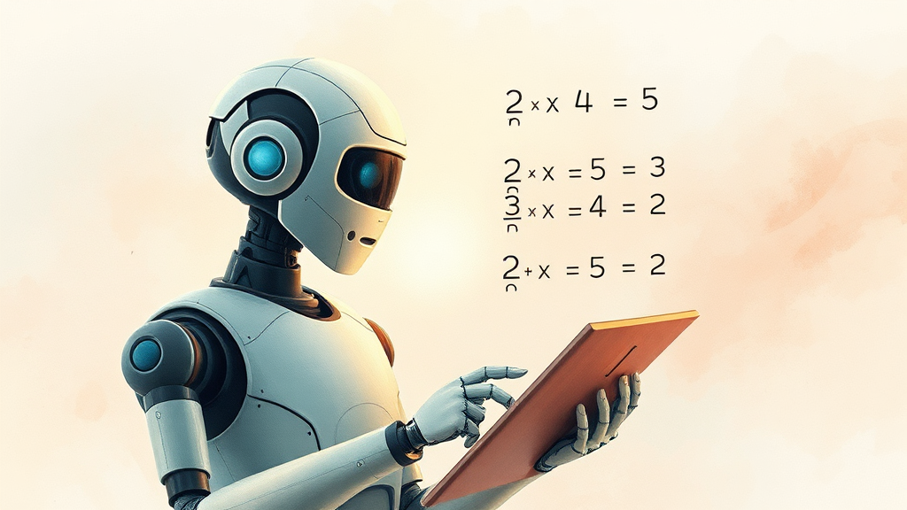 AI 수학 채점 시스템의 장점 (watercolor 스타일)