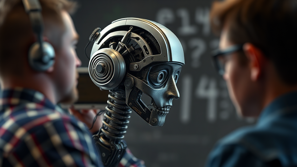 AI 수학 채점 시스템의 한계점 및 우려 (realistic 스타일)