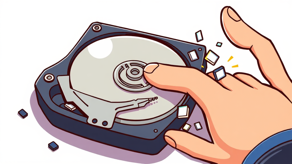 외장 하드 사용 중 인식 불가 문제 해결 방법 (cartoon 스타일)