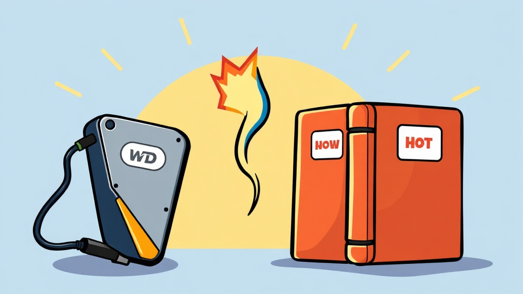 외장 하드를 활용한 효율적인 데이터 관리 전략 (cartoon 스타일)