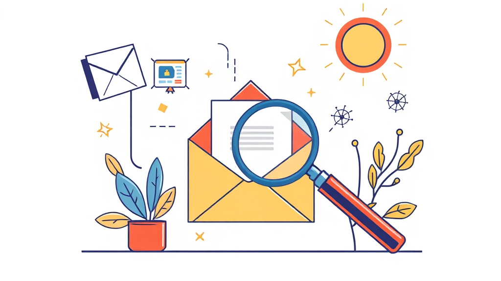 이메일 계정 문제 해결: 찾기 및 복구 (illustration 스타일)