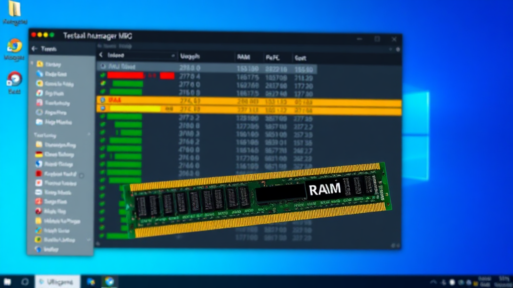 작업 관리자로 RAM 사용량 확인 (realistic 스타일)