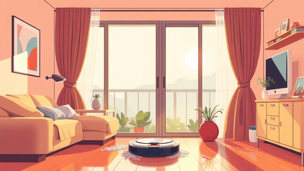 가정용 로봇, 로봇청소기 사용 후기 (illustration 스타일)