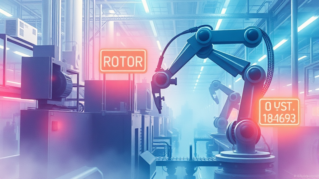 산업용 로봇, 공장 자동화와 미래 (watercolor 스타일)