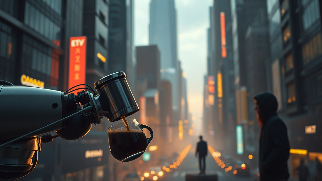 미래 사회와 로봇, 윤리적 고려 사항 (realistic 스타일)