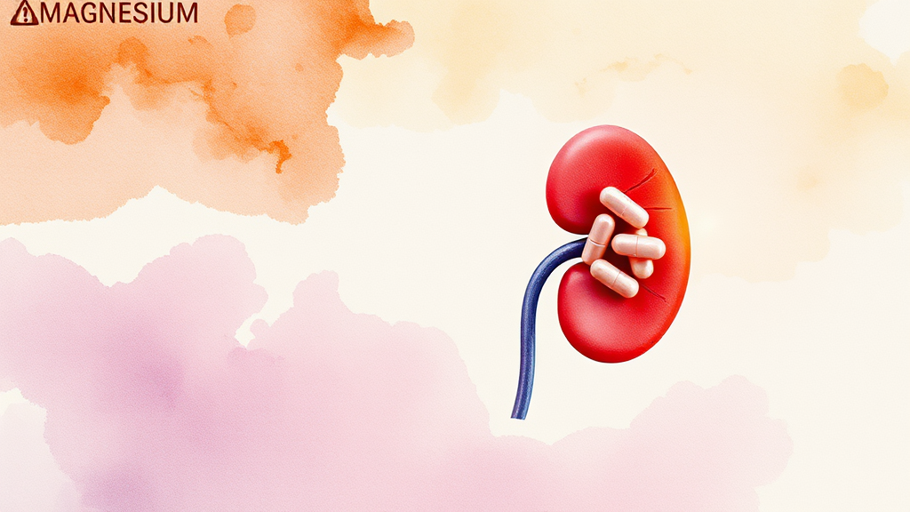 마그네슘 부작용 및 주의사항 (watercolor 스타일)