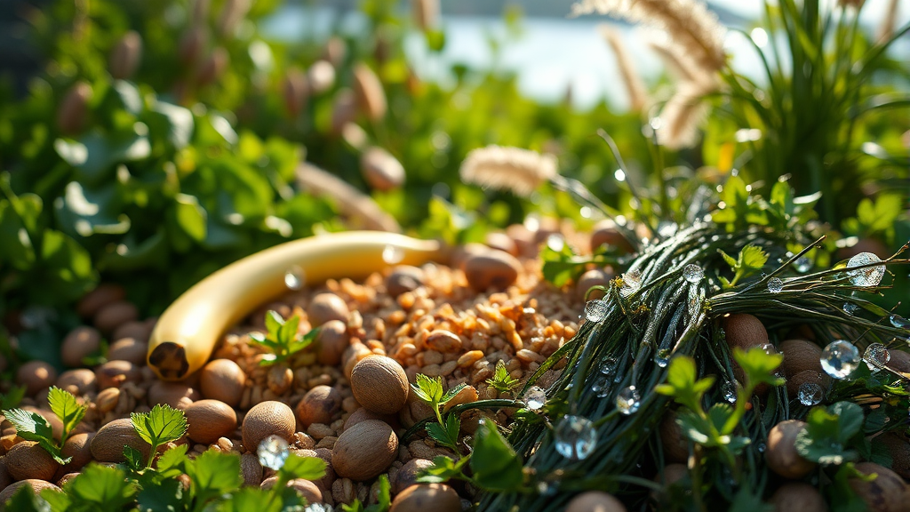 마그네슘 풍부 식품 가이드 (realistic 스타일)