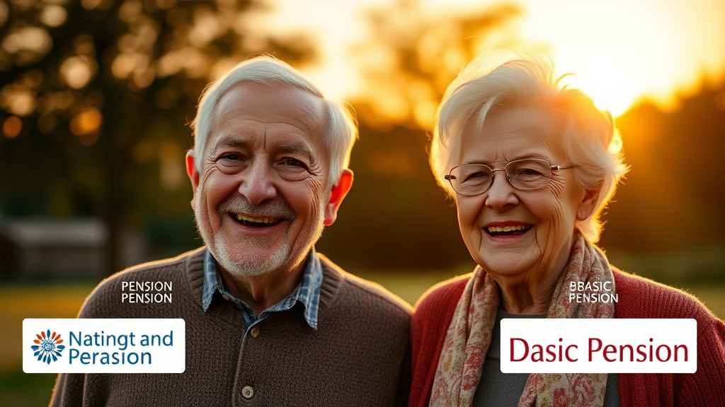국민연금 vs 기초연금, 차이점은? (realistic 스타일)