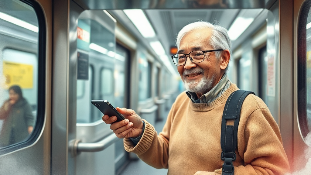 모바일 교통카드란? (watercolor 스타일)