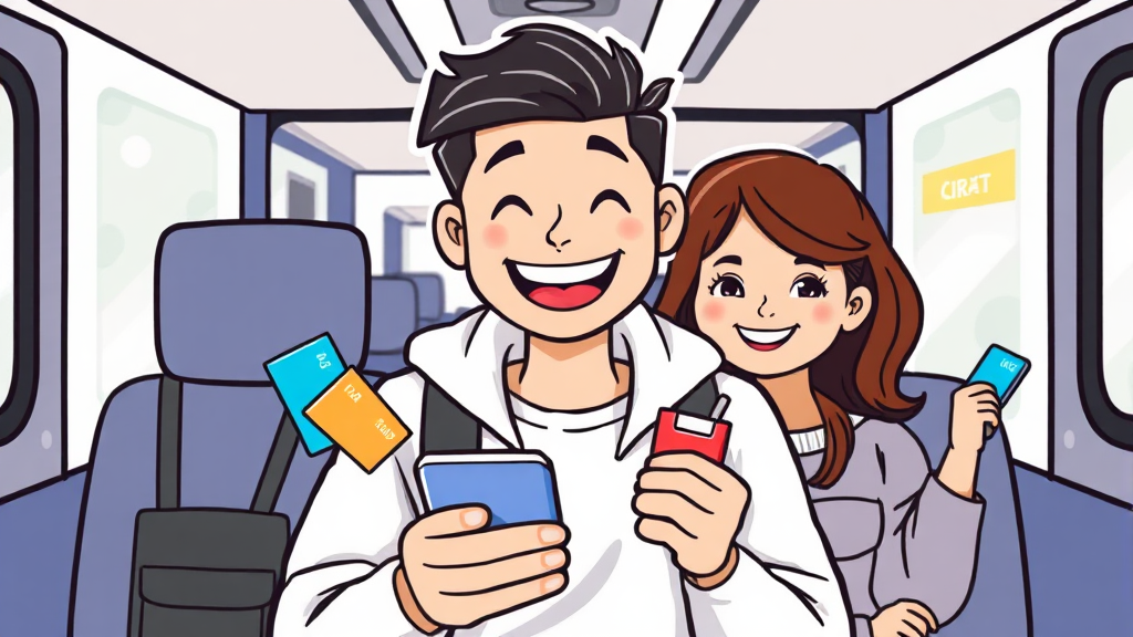 교통카드 종류 및 특징 (cartoon 스타일)