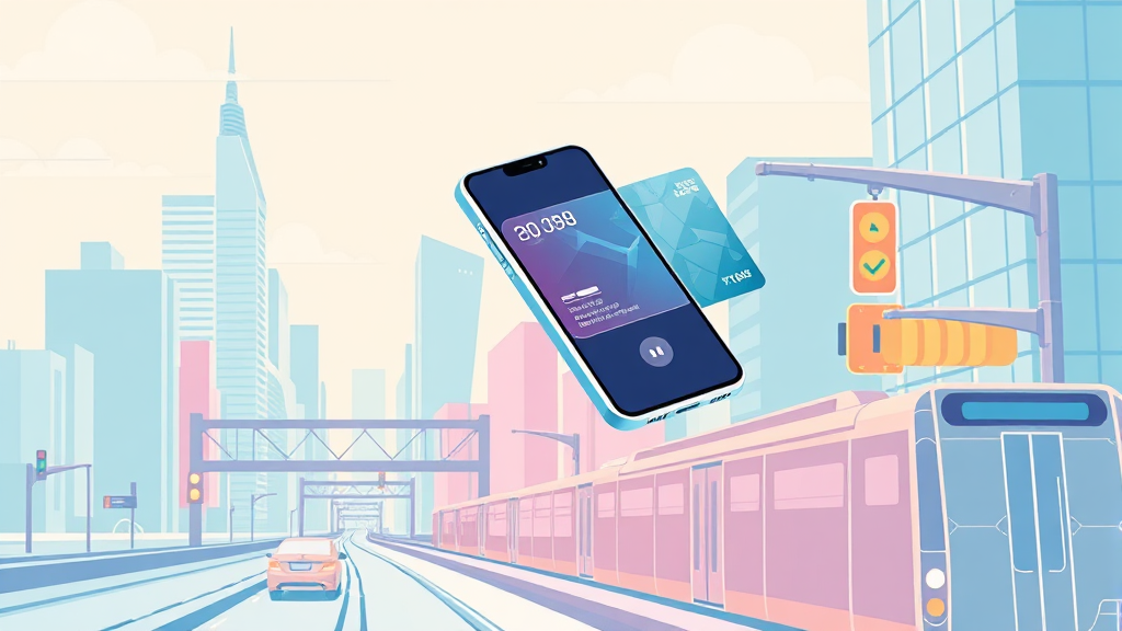 교통카드 등록 및 설정 (illustration 스타일)