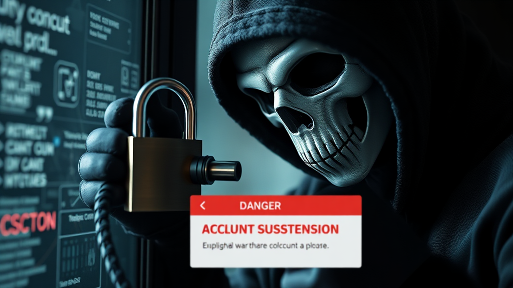 VPN 우회 및 계정 공유 위험성 (realistic 스타일)