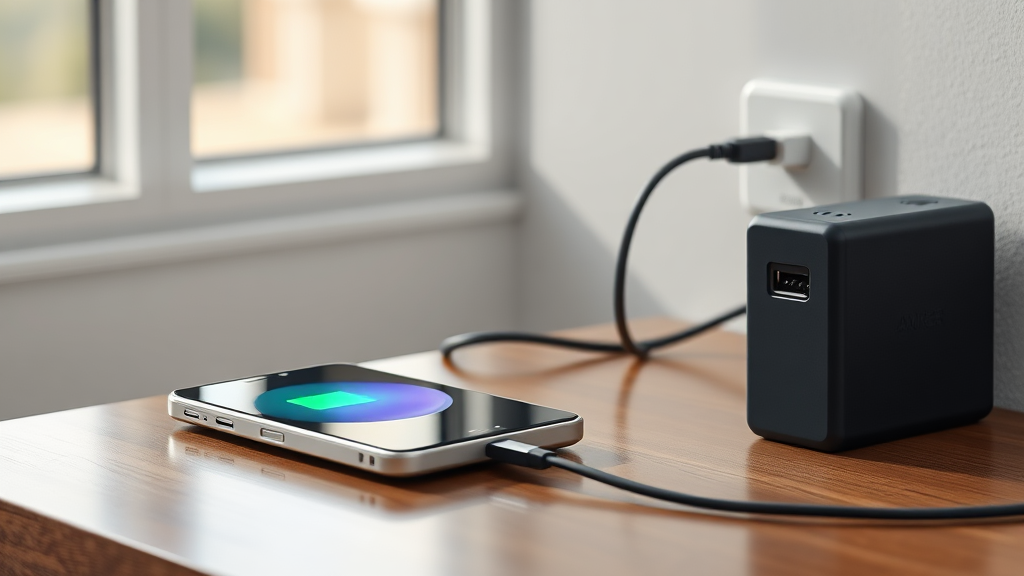 고속 충전, 꼭 확인하세요! (realistic 스타일)