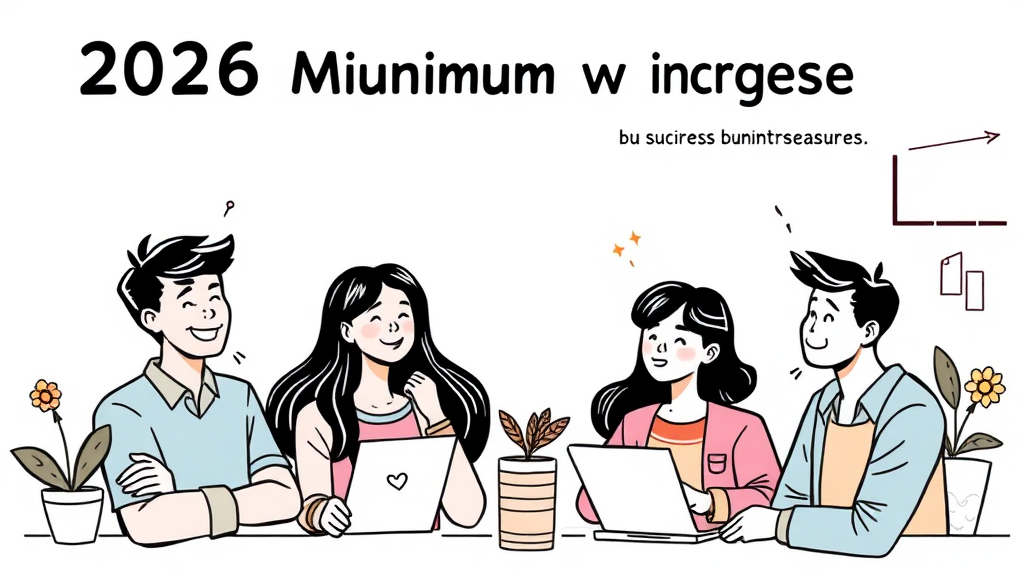 2026년 최저임금 완벽 분석: 월급 실수령액 계산, 주휴수당, 세금 총정리 8 최저임금 인상 전망 및 대비 (illustration 스타일)