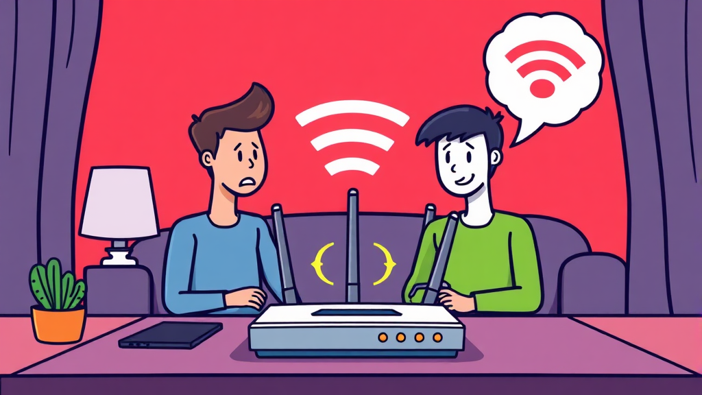 와이파이 속도 문제 해결 (cartoon 스타일)