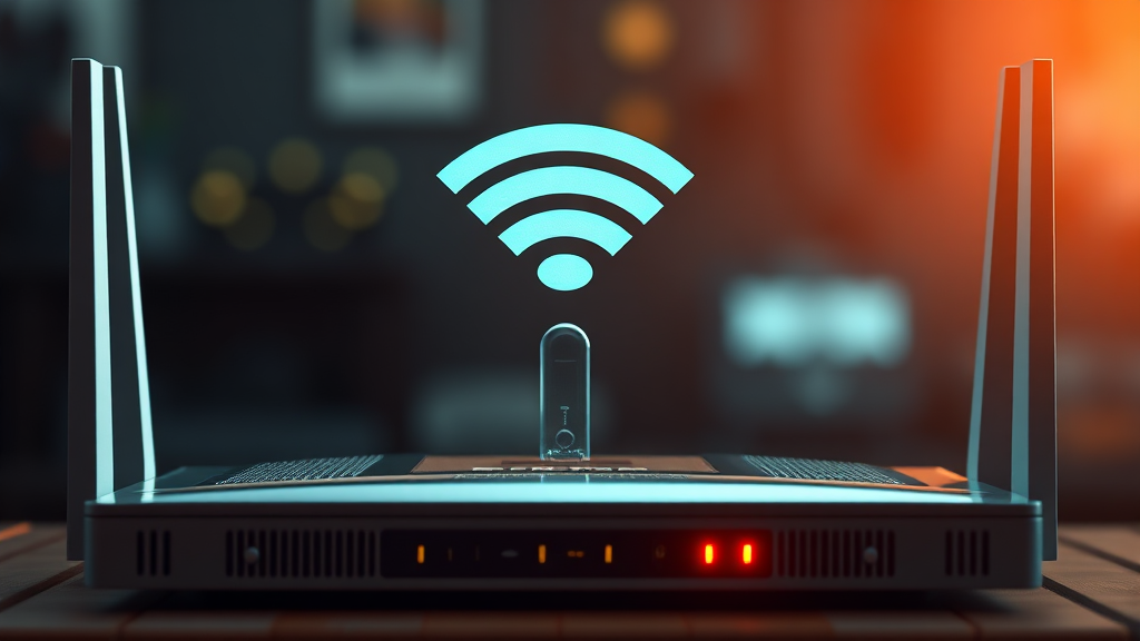 공유기 펌웨어 업데이트 및 재부팅 (realistic 스타일)