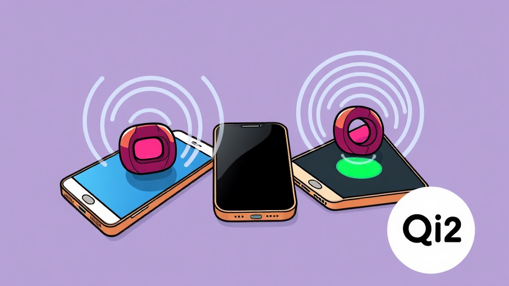 무선충전 효율 및 발열 관리 (cartoon 스타일)