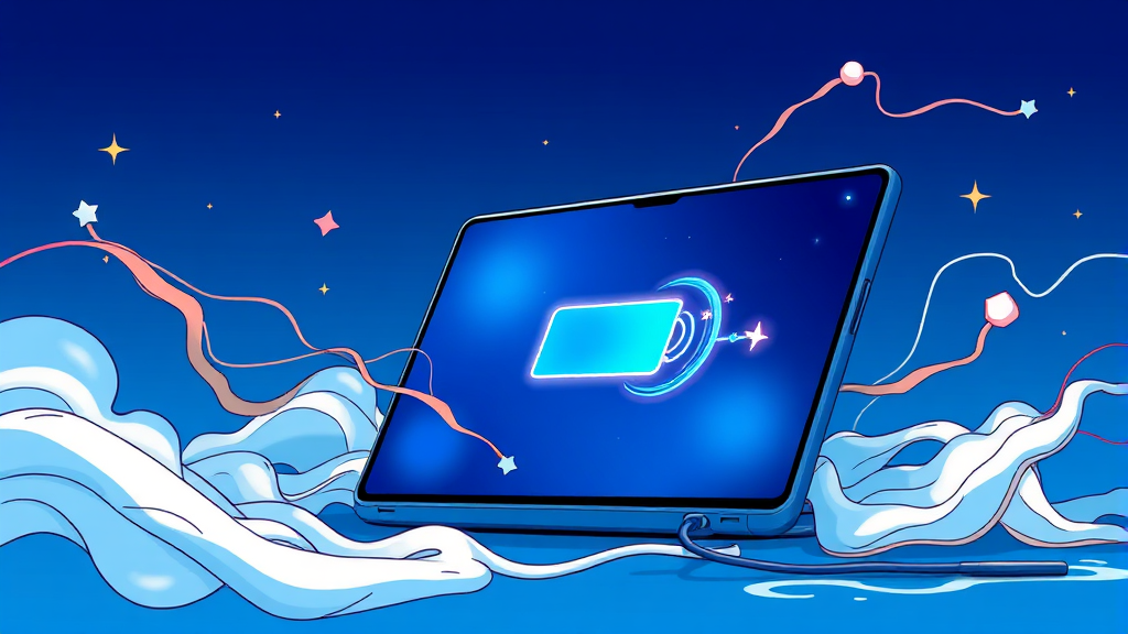 배터리 성능 및 충전 속도 (illustration 스타일)