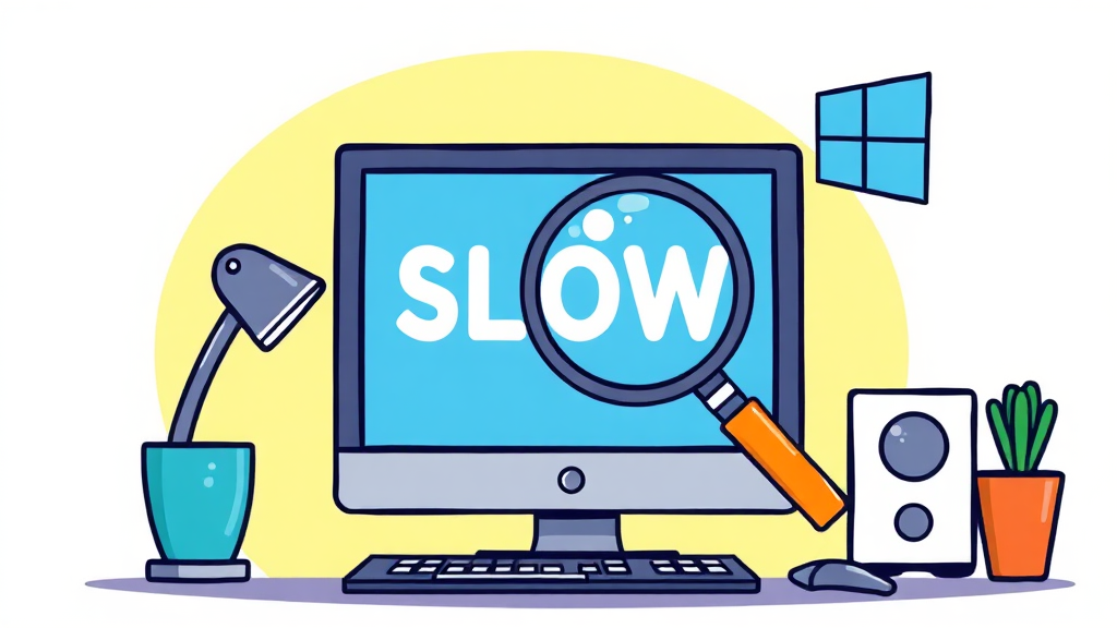 속도 저하 원인 분석 (cartoon 스타일)