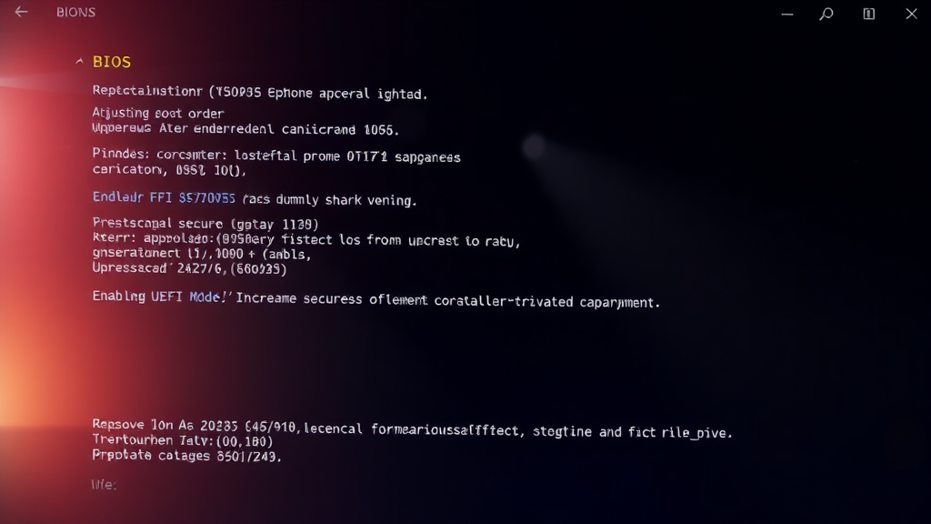 BIOS 설정, 부팅 옵션 점검 (realistic 스타일)
