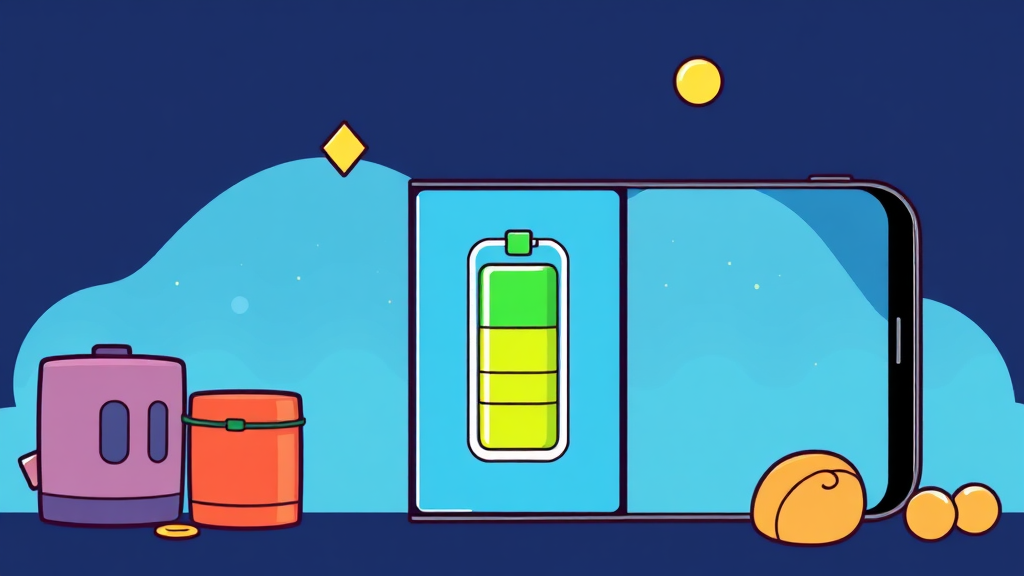 배터리 상태 확인 및 관리 (cartoon 스타일)