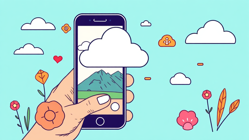 클라우드 백업 활용 (illustration 스타일)