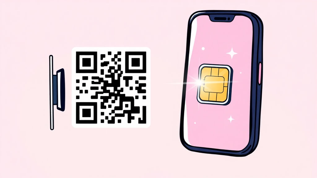 알뜰폰 e-SIM 완벽 가이드: 요금제 비교, 개통 방법, 장단점 A to Z 2 e-SIM 환승 방법 (cartoon 스타일)