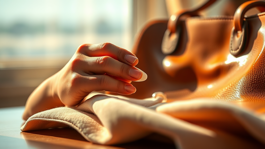 가죽 제품 관리 활용법 (realistic 스타일)