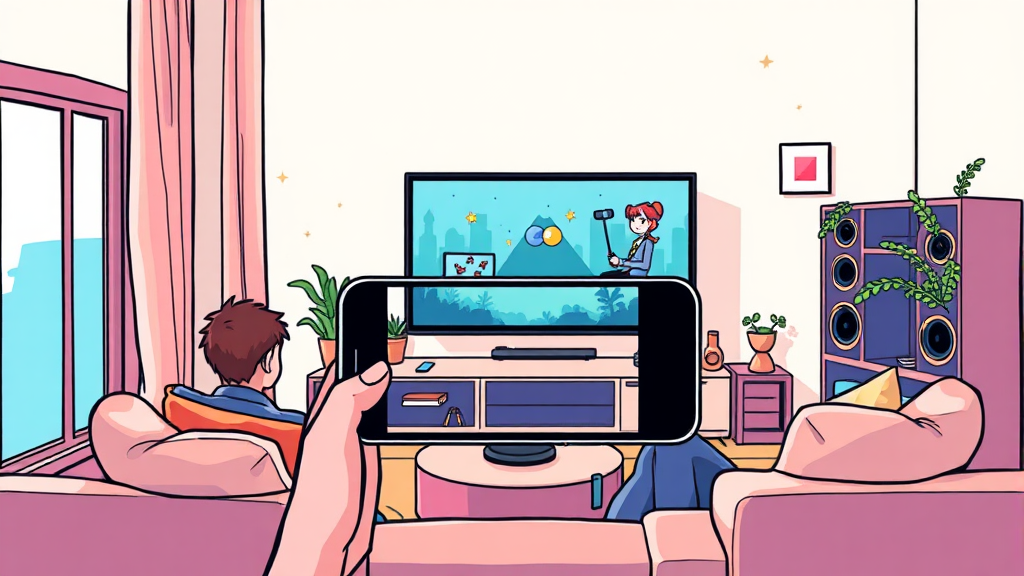 스마트폰 화면 TV 연결, 왜 필요할까요? (cartoon 스타일)