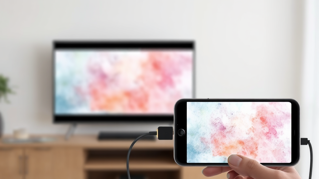 선명한 화질을 위한 선택: HDMI 케이블 유선 연결 (watercolor 스타일)
