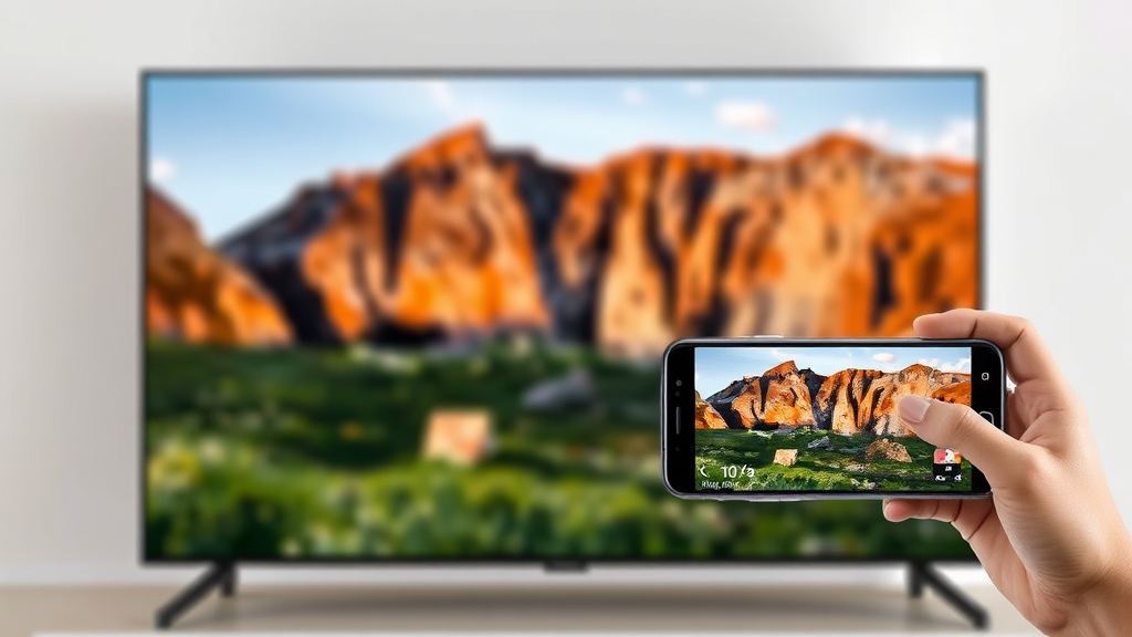 스마트 TV 활용 극대화: 제조사별 미러링 설정 (삼성, LG) (realistic 스타일)