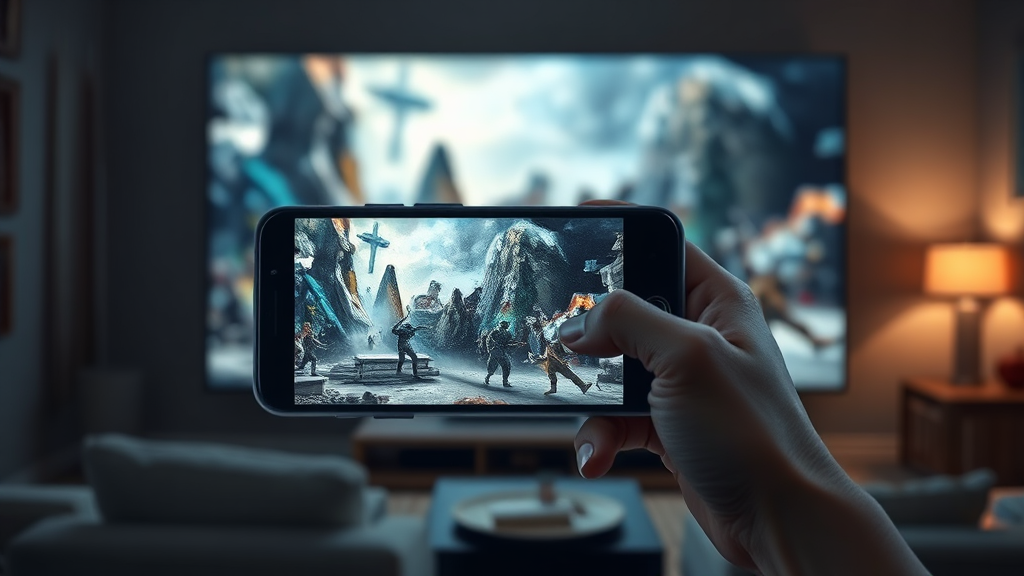 영화, 사진, 게임까지! 스마트폰 TV 연결 활용 백서 (realistic 스타일)